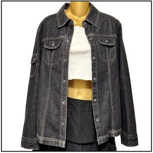 Vintage 90s/Y2K Express Jean Jacket *EUC* - Black/Sz. S